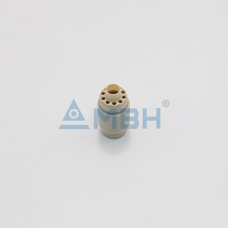 PEEK polyetheretherketone multi-hole cylindrical nozzle body precision machined semiconductor component by MBH