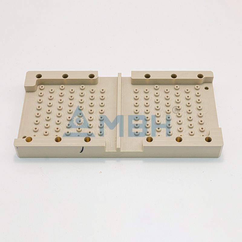 Precision-machined PEEK plate with multi-hole array, custom drilling