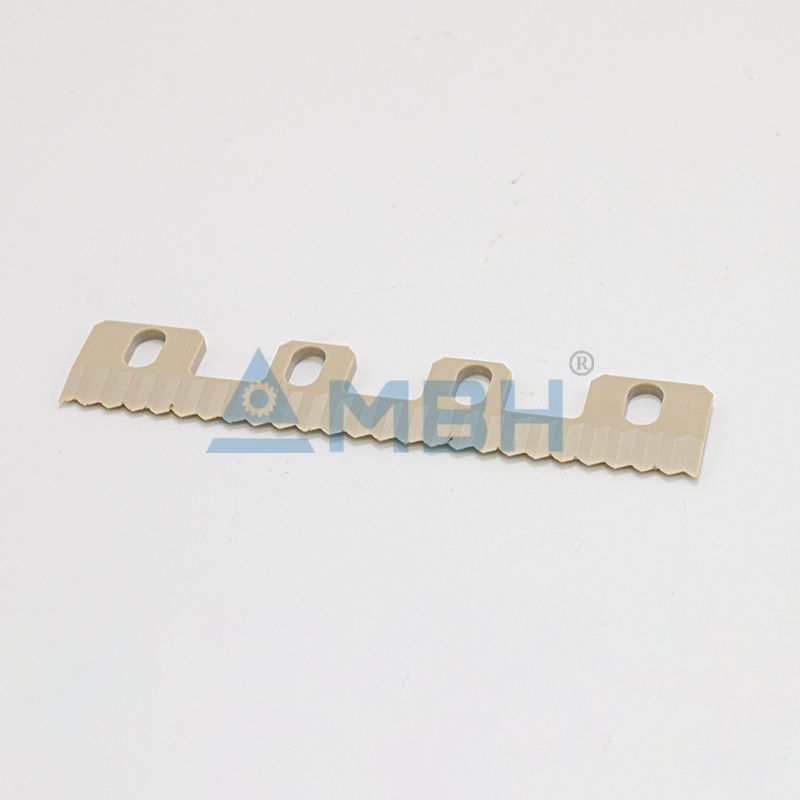 PEEK polyetheretherketone toothed positioning strip plate precision machined thin component by MBH
