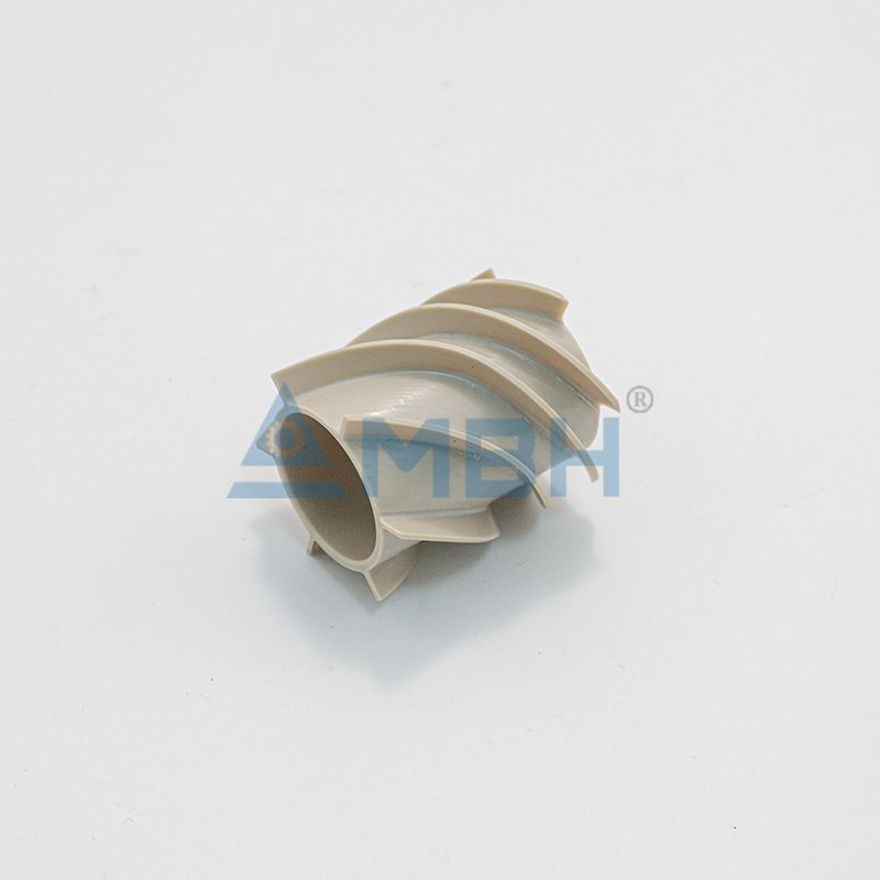 Precision-machined PEEK impeller component, custom CNC machining