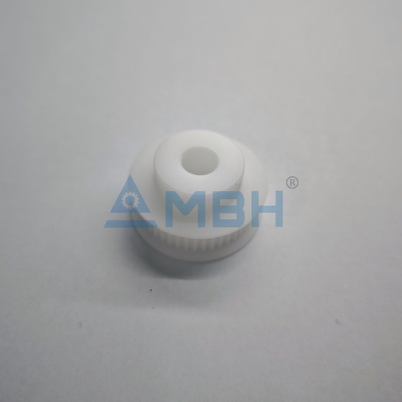 white engineering plastic timing pulley precision machined custom part