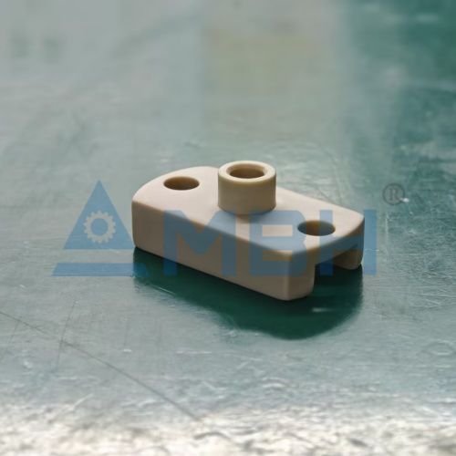 PEEK polyetheretherketone three-hole mounting bracket block precision machined high temperature component by MBH