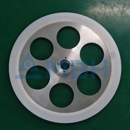Custom CNC machined plastic guide roller wheel for diamond wire cutting machine