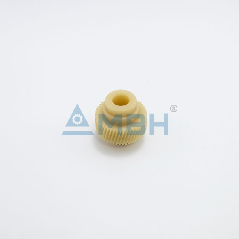 POK polyketone worm gear machined from rod - precision plastic gear component by MBH