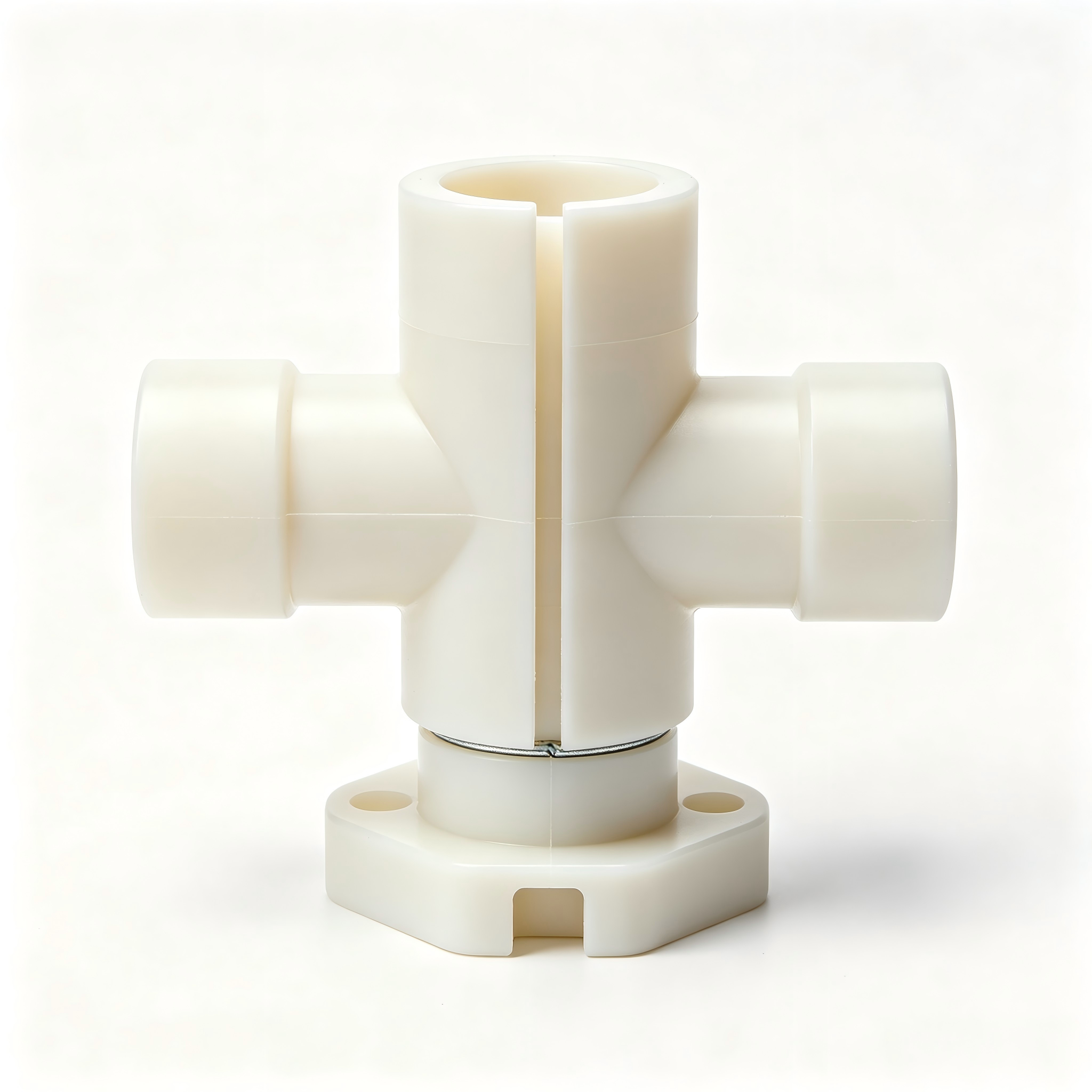 PVDF machined fitting component for semiconductor wet process chemical distribution