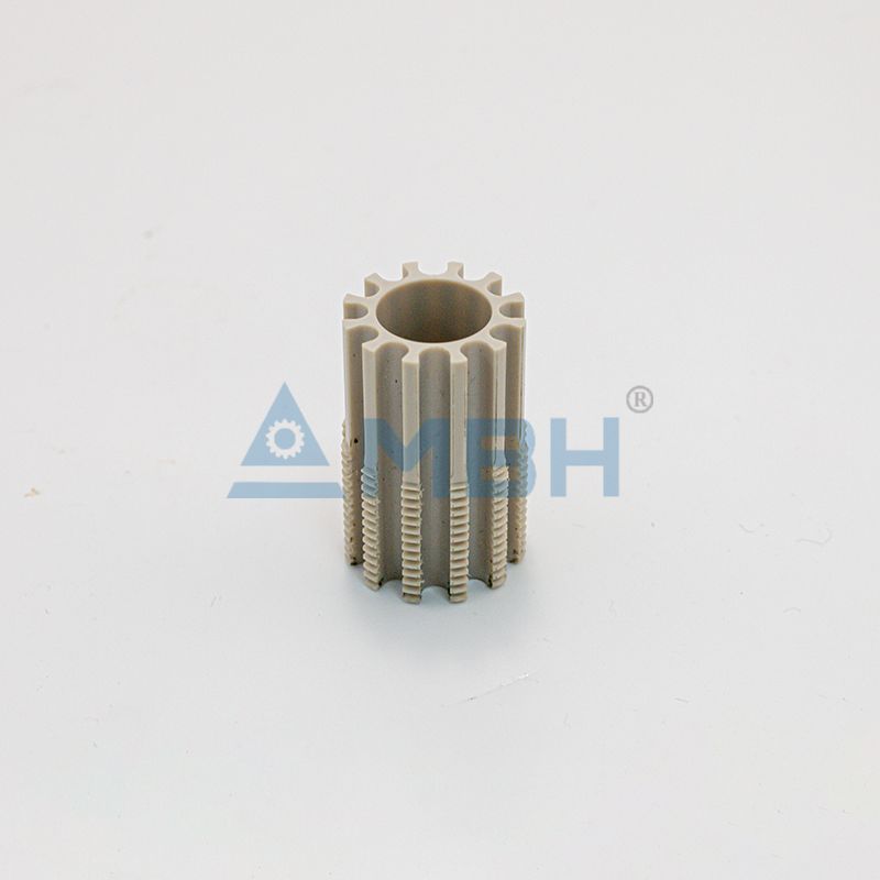 PEEK polyetheretherketone cylindrical spur gear precision machined high temperature plastic gear component by MBH
